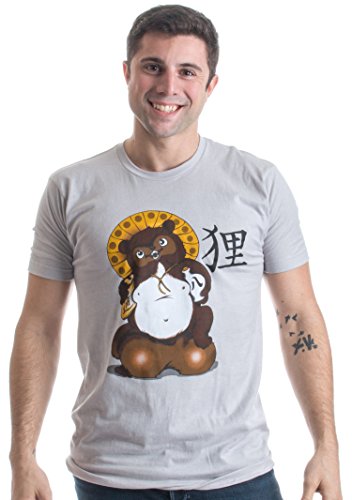 Tanuki Bake-danuki Japanese Raccoon Dog w/ Lucky Ballsack | Japan Unisex T-shirt-(Adult,L)