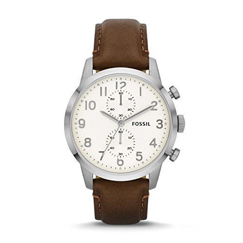Fossil Men's FS4872 Townsman Stainless Steel Watch With Brown Leather Band