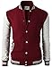 H2H Mens Slim Fit Varsity Baseball Bomber Cotton Lightweight Premium Jacket Cmoja083-wine Medium