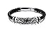 MOWOM Silver Tone Black Stainless Steel Genuine Leather Bracelet Bangle Cuff