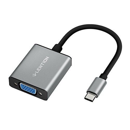 LENTION USB C to VGA Adapter, Type C to VGA Cable Converter Compatible MacBook Pro 13/15/16 (Thunderbolt 3 Port), 2018 2019 MacBook Air & iPad Pro, Samsung, More (Space Gray)