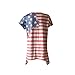 Lkous Women Fashion Sleeveless T-shirt American Flag Printed Camisole Tank Tops (US12-14, Red stripe)