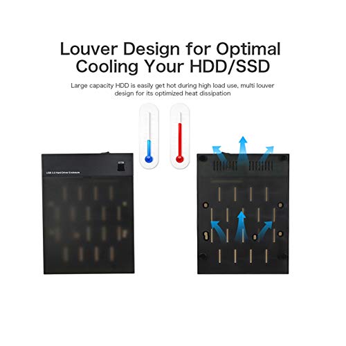 CMDZSW USB 3.0 2.5" 3.5" SATA 5Gbps Hard Drive schijf behuizing Externe SSD HDD Disk Case Ondersteuning UASP Box 8TB Schijven OTB Caddy Case (Color : EU PLUG) - Image 6