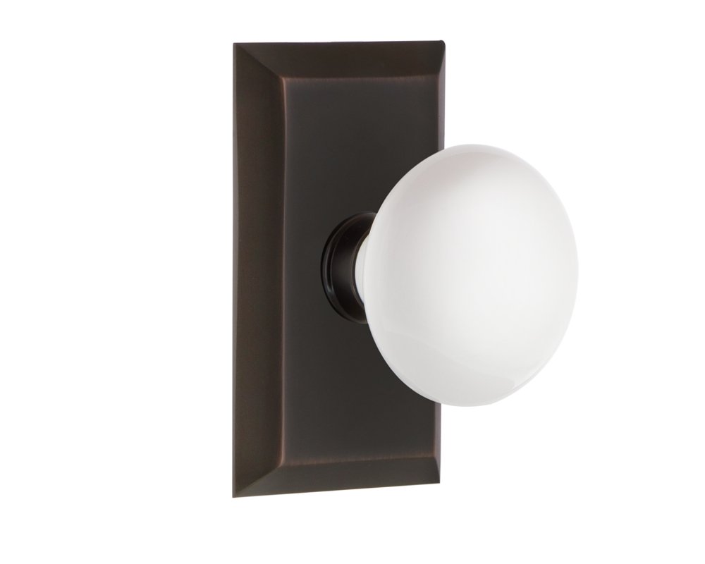 Nostalgic Warehouse Studio Plate & White Porcelain Door Knob