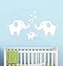 Elephant Family Wall Decal Removable Vinyl Wall Art Elephant Wall Decorative Unisex Sticker Baby Nursery Wall Décor