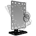 Rucci Vanity Mirror with L.E.D. Light and Movable Round Insert Mirror 10X Magnification. 8 inches Long by 13 inches Height Including Base. Round Insert Mirror 3 inches Diameter. Soft Touch Switch.