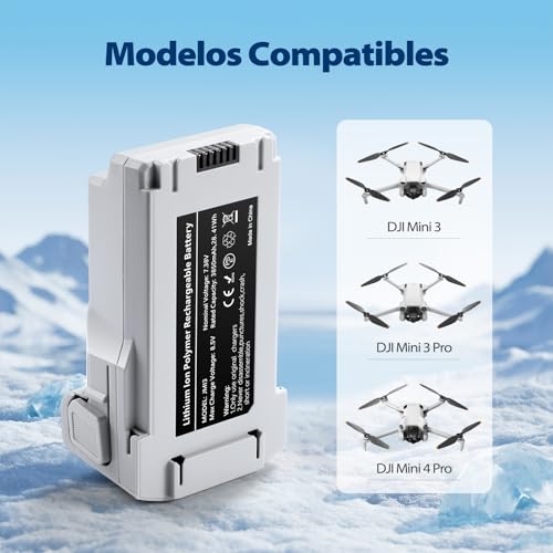 1 Pack Mini 3 Serie Batería de Vuelo Inteligente 3850mAh Actualizada para Drones Compatible con DJI Mini 4 Pro/3 Pro/3 Tiempo de vuelo de hasta 51 minutos