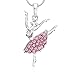 Pink Dancing Ballerina Dancer Dance Pendant Necklace Charm Women Ballet Jewelry