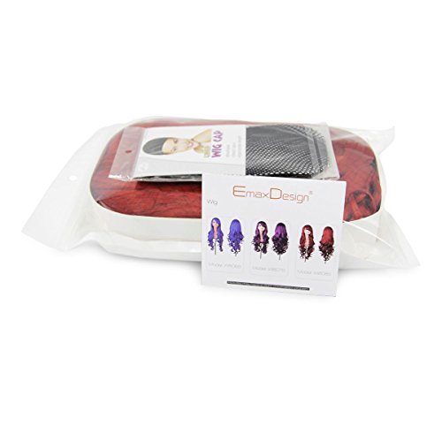 EmaxDesign Wigs 32 Inch Cosplay Wig For Women With Wig Cap and Comb(Dark Red) - Image 4