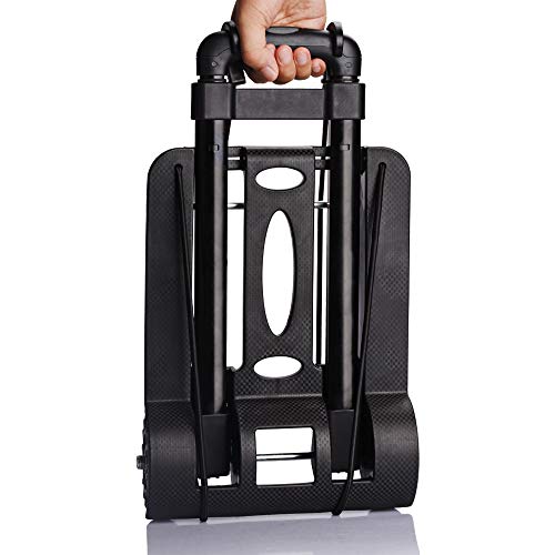 WOHOME Portable Folding Hand Truck, Hand Cart 150 lb Capacity with 4 Wheels for Luggage, Travel, Moving, Shopping, Office Use