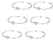 LOLIAS 6 Pcs Love Knot Bangle Bracelets Simple Cuffs Bracelets for Women Stretch Bracelets Adjustable Silver-tone