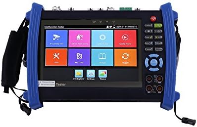 CCTVMTST 7inch Retina Display Touch Screen CCTV IP Camera Onvif Analog Tester With HD-TVI/CVI/AHD/SDI/PTZ/POE/WIFI/4K H.265 &amp; 264/HDMI In &amp; Out/RJ45 TDR/DMM/Optical Power Meter/VFL(8600MOVTADHS-Plus)