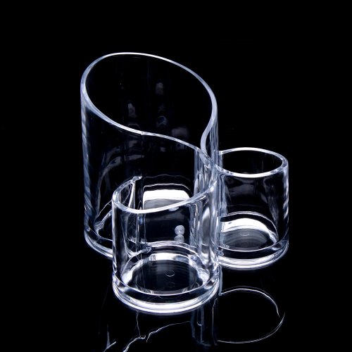 PartyWoo Top Quality Large Wavy Acrylic Makeup Brush and Cosmetic Holder, 1.4 Pound