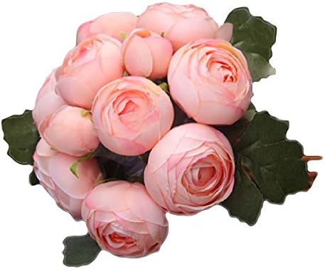 OYILAN Wedding Artificial Flowers Tea Rose Bouquet Simulated Camellia Bride Holding Flowers