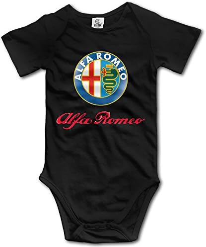 Ogbcom Baby's Alfa Romeo Hanging Bodysuit Romper Playsuit Outfits Clothes Climbing Clothes Short Sleeve Black