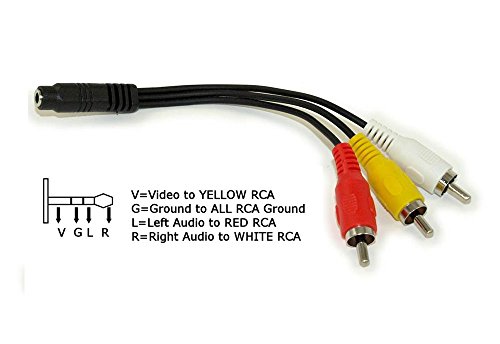 MyCableMart 3.5mm 4 Conductor TRRS FEMALE to 3 RCA Male L/R Audio & Video Adapter Cable