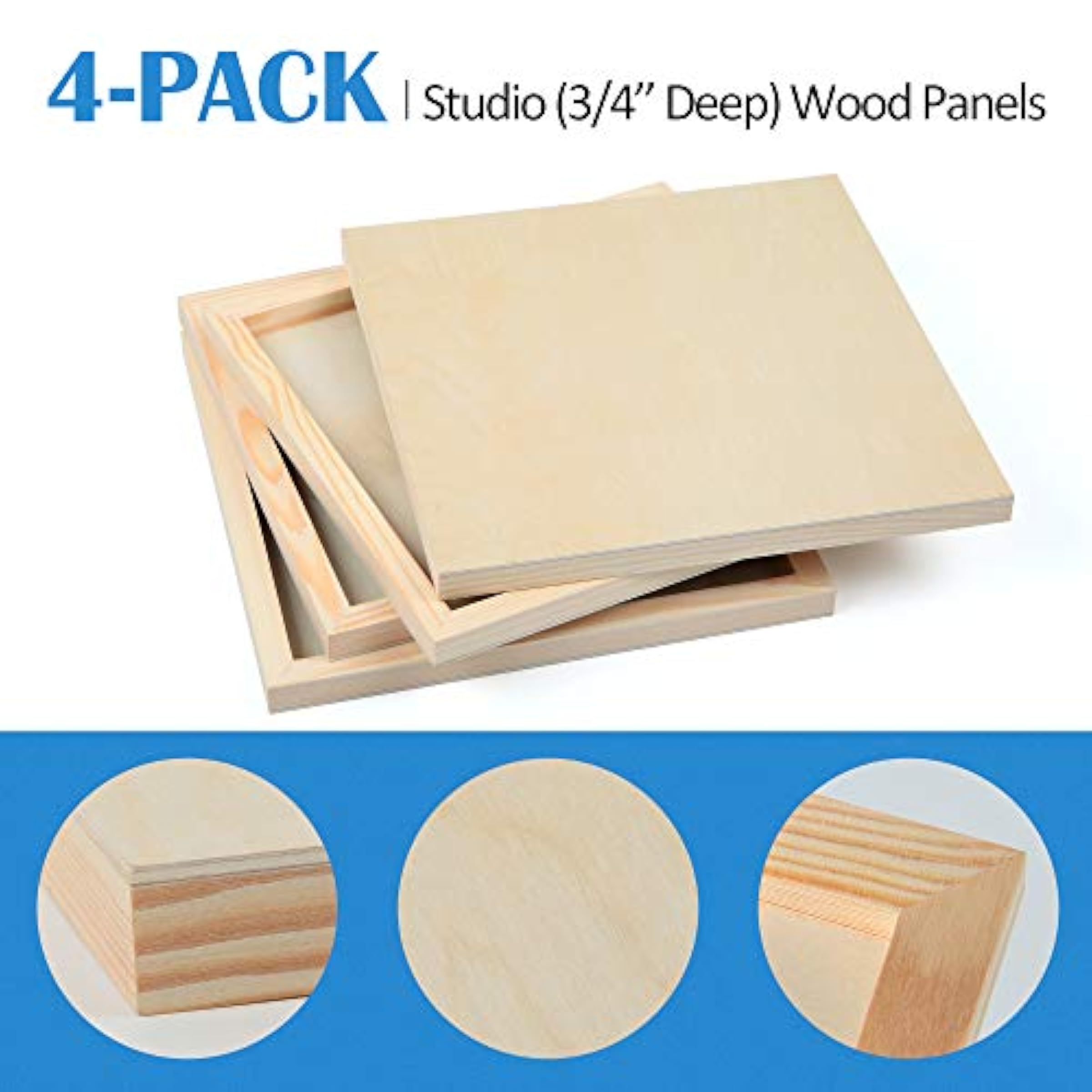 Unfinished Birch Wood Canvas Panels Kit, Falling In Art 4