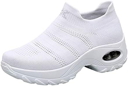 FeiBeauty Ladies Womens Slip On Memory Foam Casual Walking Running Gym Shock Absorbing Trainers Round Toe Closed Toe Slip-On Mesh Breathable Sneakers Shoes
