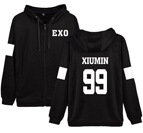 K-pop EXO Zipper Hoodie Kris Suho Tao Chen Sweater Pullover Coat