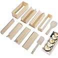 Sushi Making Kit Deluxe Edition with Complete Sushi Set 10 Pieces Plastic Sushi Maker Tool Complete with 8 Sushi Rice Roll Mo