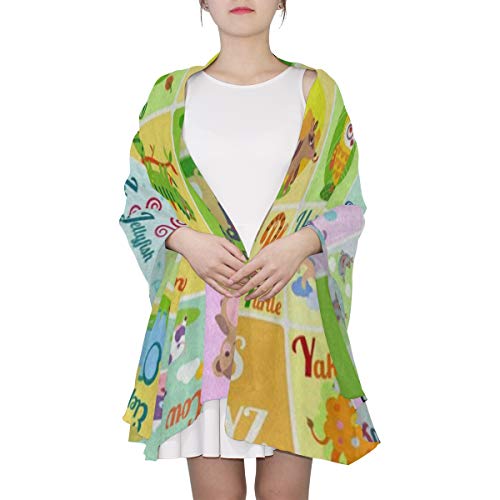 African Elephant Family At Sunset Sheer Scarves Shawl Wrap Outdoor Oblong Chiffon Scarf For Men and Women