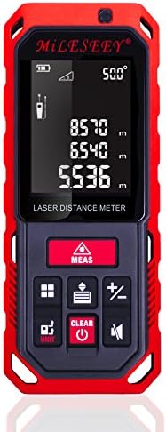 BLUERING S7-40 Premium Laser Measure 131Ft with Built-in Electronic Angular Sensor of Unique Auto Level/Vertical Measurement and Angle Measurement, Screw Hole, 2.0 Larger LCD Backlight Display