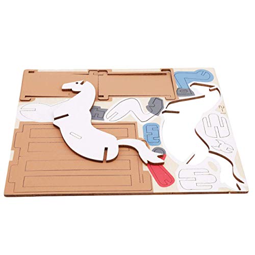 Potelin Durable DIY Manual Assembly Model Construction Toys Wooden Blocks Children's Educational ToysEquestrian