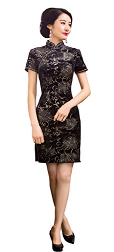 iRachel Womens Elegant Chinese Traditional Party Evening Retro Cheongsam Dress