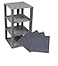 Strictly Briks Baseplate Building Brick Set - Compatible with Lego & Major Brands - Gray 6 x 6 in - 4 Baseplates & 30 Stackers - Stackable Design