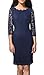 Berydress 3/4 Sleeve Full Zip Back Short Lace Cocktail Dress