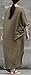 Soojun Women's Loose High-low Pure Cotton Dresses with Bawting Sleeve Army Green, One Size