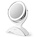 Makeup Mirror LED Lighted with 1X/7X Magnification, Anjou Vanity Mirror Battery Powered, Removable, Double Side, 360° Rotation for Countertop Cosmetic Makeup with 3 Free Batteries, White