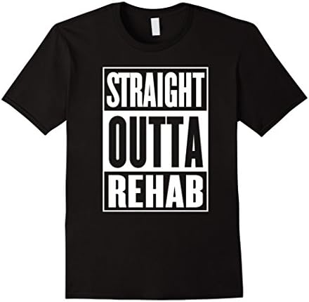 Mens 'Straight Outta Rehab' - Funny Alcoholics Anonymous T-Shirt 3XL Black