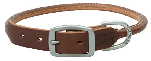 Terrain D.O.G. Bridle Leather Rolled Dog Collar Brown 23" (21 - 24 in., 1 in. w…
