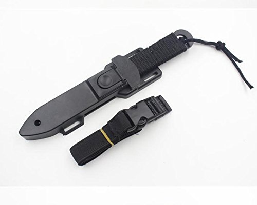Efanr Survival Fixed Blade Hunting Knife Stainless Steel Protective Nylon Sheath Included Ultimate Outdoor Serrated Tactical Sharp Knife, Two-Tone Tanto Blade, Black Cord-Wrapped Handle (A)