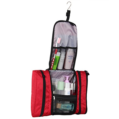 FLYCOOL Hanging Travel Toiletry Organizer Cosmetic bag Travel Essentials Organizer Large Capacity Fuschia