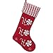 Valery Madelyn 21 inch Sweet Candy Red White Velvet Christmas Stockings with Candy Cane and Stripe Cuff, Themed with Tree Skirt (Not Included)