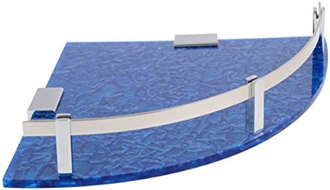 MERCEBULL Horseway Marble Designed Acrylic Corner Shelf/Cabinet (8x8inch, Blue)