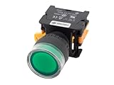 Alpinetech LXG-22 Green 22mm 1NO Momentary Push Button Switch 110V LED Illuminated