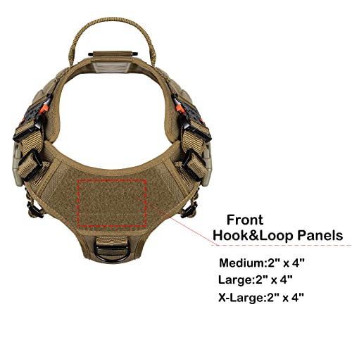 ICEFANG GN5 Tactical Dog Harness,Hook and Loop Panels,Walking Training