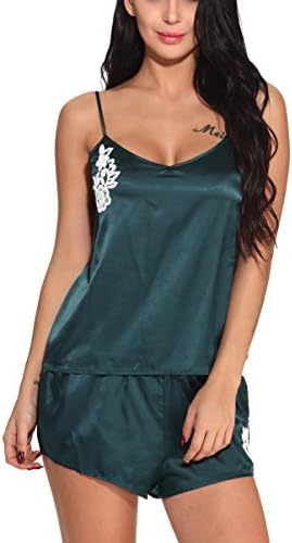 Cwtchbaby Sexy Satin Pajama Shorts Set Strappy Sleepwear For Women