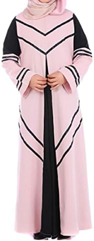 DressU Women's Muslim Stitching Open Front Abaya Vogue Dress 3 L