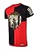 SCREENSHOTBRAND-764 Mens Hipster Hip-Hop Urban Tees - Street Fashion Longline Gold Stamp T-Shirt Medusa Block-Red-XLarge