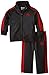 adidas Baby Boys' Iconic Tricot Jacket and Pant Set, Black/Red, 12 Months