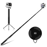 Selfie Stick with Tripod Stand, MoKo 4ft Extendable Self-portrait Monopod, Phone Holder Width Up to 88mm for iPhone X/8 Plus/7 Plus, iPhone 8/7, Samsung Note 8/S8 Plus, Camera, GoPro Hero 6/5 - BLACK