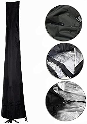 Fellie Cover 90-inch Patio Umbrella Cover, Durable Outdoor UV Protection Umbrella Cover Waterproof, Black