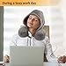 ROVAZO Hooded Neck Pillow and Silicone Ear Plugs, Premium Sleep Travel Kit, Ultra Soft Memory Foam Airplane Cushion, Adjustable Drawstring Hood, with Carrying Bag