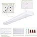 4FT LED Commercial Ceiling Wraparound Shop Light Fixture 40W 4000lm Low Profile Linear Flushmount Office Garage Home [2 lamp 32W Fluorescent Equivalent] 5000K Daylight ETL Listed 4 Pack