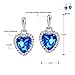 Neoglory Blue Love Heart Crystal Drop Earrings Rhinestone Platinum Plated Women Jewelry Bridesmaid Women