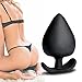 Anal Plug Silicone Butt Plug,Riodong Anal Sex Toys in Black (Three-piece Suit)